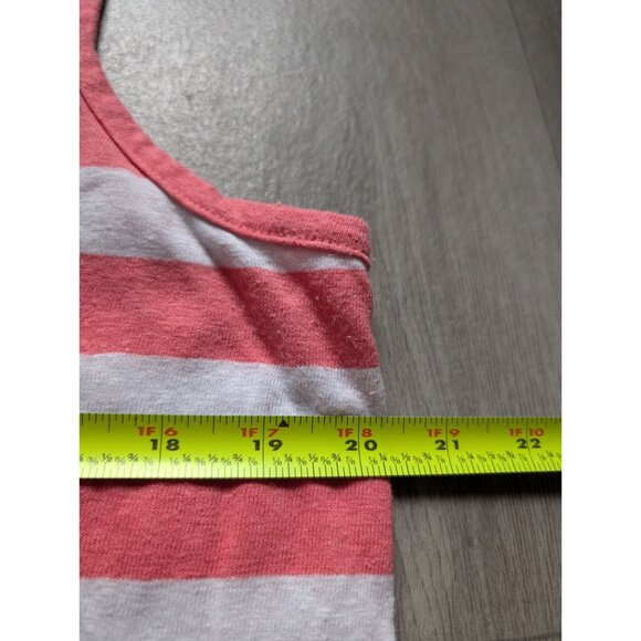 Talbots Plus 1X Coral & White Striped V-Neck Sleeveless Linen Top - Picture 7 of 7